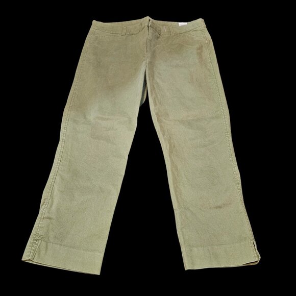 Old Navy Pixie Pants Women’s Size 14 Olive Green Stretch Ankle Chinos - Picture 1 of 5
